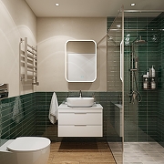 Комплект мебели для ванной STWORKI Копенгаген 80 подвесной цвет Белый глянцевый-2