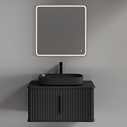 Комплект мебели для ванной STWORKI Молде 95 подвесной цвет Антрацит-1