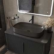 Комплект мебели для ванной STWORKI Молде 95 подвесной цвет Антрацит-2