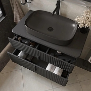 Комплект мебели для ванной STWORKI Молде 95 подвесной цвет Антрацит-3