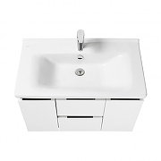 Тумба под раковину Aquaton Рене 80 1A222201NRC80 подвесная цвет Белый Грецкий орех-1