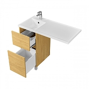 Тумба под раковину Aquaton Лайн 40 1A232201LFDK0 цвет Дуб каменный-2