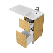 Тумба под раковину Aquaton Лайн 40 1A232201LFDK0 цвет Дуб каменный-5