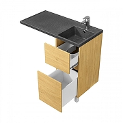 Тумба под раковину Aquaton Лайн 40 1A232201LFDK0 цвет Дуб каменный-8