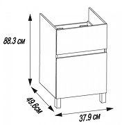 Тумба под раковину Aquaton Лайн 40 1A232201LFDK0 цвет Дуб каменный-12