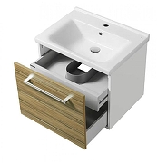 Тумба под раковину Aquaton Мерида 60 1A232401MFBF0 подвесная цвет Белый Эбони светлый-2