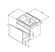 Тумба под раковину Aquaton Мерида 60 1A232401MFBF0 подвесная цвет Белый Эбони светлый-5