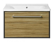 Тумба под раковину Aquaton Мерида 80 1A232501MFAN0 подвесная цвет Антрацит Эбони светлый