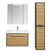 Тумба под раковину Aquaton Мерида 80 1A232501MFAN0 подвесная цвет Антрацит Эбони светлый-1