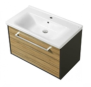 Тумба под раковину Aquaton Мерида 80 1A232501MFAN0 подвесная цвет Антрацит Эбони светлый-3