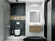 Тумба под раковину Aquaton Мерида 80 1A232501MFAN0 подвесная цвет Антрацит Эбони светлый-4