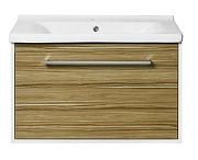 Тумба под раковину Aquaton Мерида 80 1A232501MFBF0 подвесная цвет Белый Эбони светлый