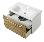 Тумба под раковину Aquaton Мерида 80 1A232501MFBF0 подвесная цвет Белый Эбони светлый-1