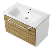 Тумба под раковину Aquaton Мерида 80 1A232501MFBF0 подвесная цвет Белый Эбони светлый-3