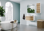 Тумба под раковину Aquaton Мерида 80 1A232501MFBF0 подвесная цвет Белый Эбони светлый-4