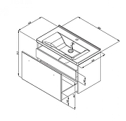Тумба под раковину Aquaton Мерида 80 1A232501MFBF0 подвесная цвет Белый Эбони светлый-5