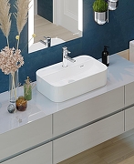 Раковина накладная Sanita Luxe Infinity Shelf 60 WB.CT/Infinity/60-C.Shelf/WHT.G/S1 цвет Белый-2