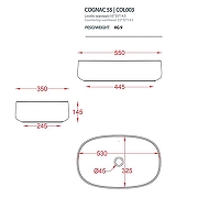 Раковина накладная Artceram Cognac 55 COL003 41 34 цвет Matera-1