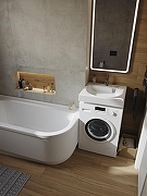 Раковина Sanita Luxe Galaxy 60 WB.WM/Galaxy/60-C/WHT.G/S1 на стиральную машину цвет Белый-4