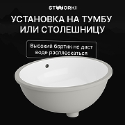 Раковина встраиваемая снизу STWORKI Копенгаген 50 S42411WH цвет Белый-2
