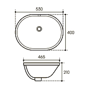 Раковина встраиваемая снизу Aqueduto Sotto 53 SOT0110 цвет Белый глянцевый-4