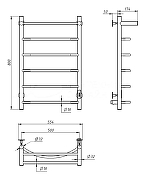 Электрический полотенцесушитель EWRIKA Сафо ПР 80х50 с полкой цвет Белый-3