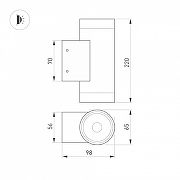 Накладной светильник Arlight RAY 044231(1) цвет плафона/подвески Серый, цвет арматуры Серый-1