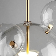 Подвесной светильник O-LUCE Bolle 18123031 цвет плафона/подвески Прозрачный, цвет арматуры Золото-1