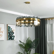 Подвесной светильник O-LUCE Bella Luce 18437061 цвет плафона/подвески Дымчатый, цвет арматуры Золото-2