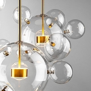 Подвесной светильник O-LUCE Bolle 18523031 цвет плафона/подвески Прозрачный, цвет арматуры Золото-2