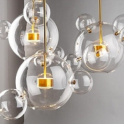 Подвесной светильник O-LUCE Bolle 18523031 цвет плафона/подвески Прозрачный, цвет арматуры Золото-6