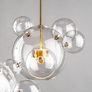 Подвесной светильник O-LUCE Bolle 18523031 цвет плафона/подвески Прозрачный, цвет арматуры Золото-9