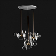 Подвесной светильник O-LUCE Bolle 18523031 цвет плафона/подвески Прозрачный, цвет арматуры Золото-14