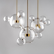 Подвесной светильник O-LUCE Bolle 18523031 цвет плафона/подвески Прозрачный, цвет арматуры Золото-15