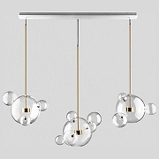 Подвесной светильник O-LUCE Bolle 18623031 цвет плафона/подвески Прозрачный, цвет арматуры Золото