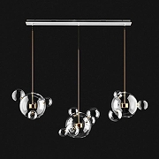 Подвесной светильник O-LUCE Bolle 18623031 цвет плафона/подвески Прозрачный, цвет арматуры Золото-1