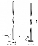 Торшер Lightstar Torino 615719 цвет плафона/подвески Прозрачный, Сталь, цвет арматуры Сталь-2