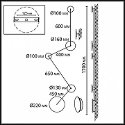 Накладной светильник Odeon Light GALAXY 7115/30WL цвет плафона/подвески Бронза, Черный, цвет арматуры Черный-5