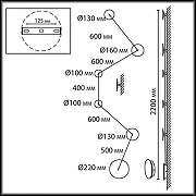 Накладной светильник Odeon Light GALAXY 7115/36WL цвет плафона/подвески Бронза, Черный, цвет арматуры Черный-5