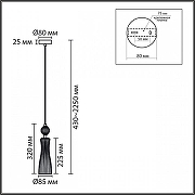 Подвесной светильник Lumion EMILY 8268/1A цвет плафона/подвески Прозрачный, цвет арматуры Белый, Хром-5