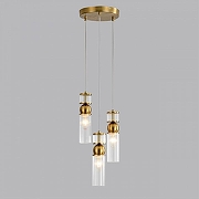 Подвесной светильник Lumion DENVER 8276/3A цвет плафона/подвески Прозрачный, цвет арматуры Латунь-2