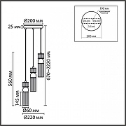 Подвесной светильник Lumion DENVER 8276/3A цвет плафона/подвески Прозрачный, цвет арматуры Латунь-5