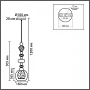Подвесной светильник Lumion GANNA 8294/1A цвет плафона/подвески Белый, Прозрачный, цвет арматуры Хром-6