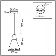 Подвесной светильник Lumion EOLIANA 8351/1B цвет плафона/подвески Серый, цвет арматуры Черный-5