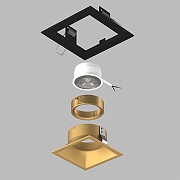 Встраиваемый светильник Lightstar Dom1no D51703GMOD цвет Золото, Черный-2
