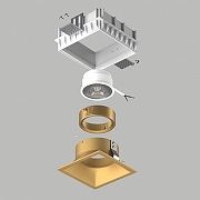 Встраиваемый светильник Lightstar Dom1no G214503GMOD цвет Белый, Золото-2