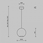 Подвесной светильник Maytoni MOD437PL-01BG цвет плафона/подвески Бежевый, цвет арматуры Черный-4
