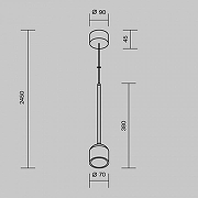 Подвесной светильник Maytoni Apex O491PL-L8W3K цвет плафона/подвески белый, цвет арматуры латунь-10