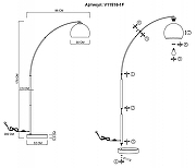 Торшер Moderli Arco V11516-1F цвет плафона/подвески Хром, цвет арматуры Белый, Хром-5