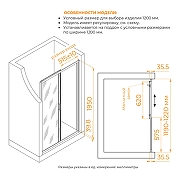 Душевая дверь RGW Classic CL-13 120 06091312-41 профиль Хром стекло Cora-2
